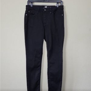 Lee Riders Women’s Jeans, Sz 31”x27”, Midrise Skinny, Dark Black, EUC